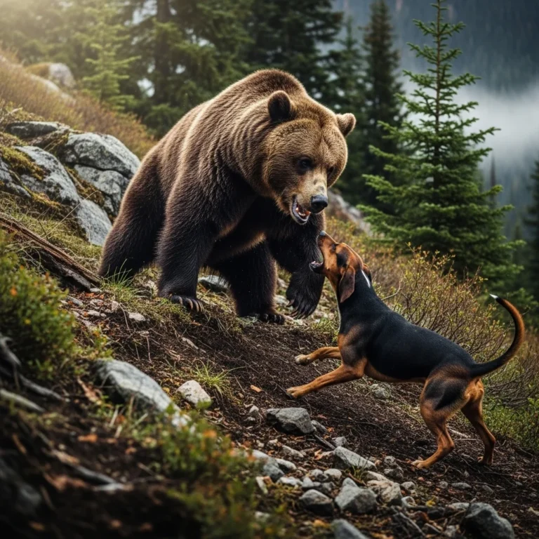 bear with dogs